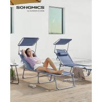 Tumbona Reclinable, 193 x 53 x 29 cm, Carga de 150 kg, con Reposacabezas de Protección Solar y Respaldo Reclinable, para Terraza, Piscina, Jardín, Gris Oscuro - details 37