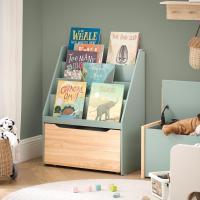 Librería Infantil 4 Estantes para Almacenamiento de Juguetes Cajón Verde de 62 x 30 x 80cm - details 1