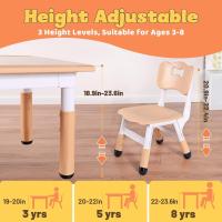 Mesa Infantil Ajustable de Altura 2 Sillas Fácil de Limpiar Para Aulas/Hogares - details 2