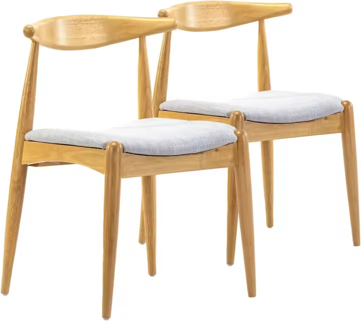 Pack 2 sillas Corzo Color Nogal, Madera Maciza, 52,5 cm (Largo) 50 cm (Profundo) 74,5 cm (Alto) - 1