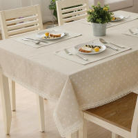 Mantel con patrón wer, tela de algodón con encaje, cubierta para mesa de comedor, mantel impermeable rectangular ritual - details 2