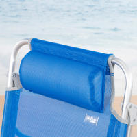 Pack de 2 sillas de playa plegables, con respaldo reclinable 7 posiciones, convertibles en tumbona, tamaño 47x49x82 cm, de aluminio y textileno, con cojín acolchado y asas de mano para transportar, estructura plegable, máx. 110 kg, multiposición - details 3