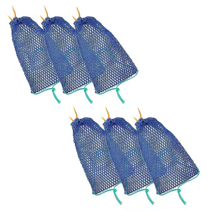 Bolsa de cebo para trampa de cangrejo, 6 uds., con casillero, trampa portátil para peces, trampa para cangrejo al aire libre, trampas de cebo de malla, camarones Ne-d - 1