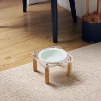 Cuenco individual/doble para gatos con soporte acrílico, protege la columna Cervical, cuenco de cerámica antiderrames para comida de mascotas, antivómitos, antideslizante - details 16