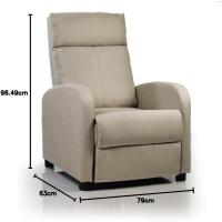 Sillón de Relajación Retrocedible Compacto, 2 Posiciones de Inclinación y Posición Cero, Apertura Push, Muebles de Masaje - details 10