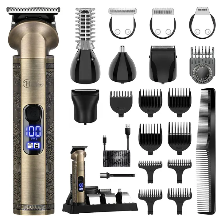 Kit Profesional de Afeitadora para Barba Hatteker Afeitadora de Cuchilla T-Blade sin Espacio Entre - 1
