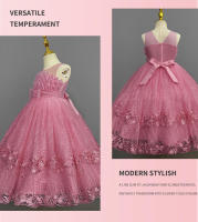 Vestido de Princesa Formal para Niña, con Flores, Largo y Abullonado, para Presentadora, Espectáculo de Piano, Ropa Infantil - details 15