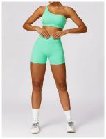 Pantalones cortos de Yoga de cintura alta para mujer, mallas cortas de realce de barriga para Fitness, gimnasio, correr - details 18