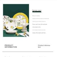 Plato de cerámica con diseño de limón europeo para cena, plato para carne, cubiertos de cocina, fruta, azucarero, vajilla completa - details 1