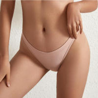 Tanga de algodón acanalado sin costuras para mujer, bragas de Bikini de cintura baja simples, ropa interior deportiva para niñas - details 6