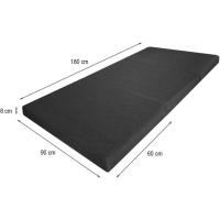 Colchón Plegable con Espuma Alta Densidad y Funda con Cremallera Gris 180x90x8 cm. Colchoneta de Viaje para Ahorrar Espacio y Cama Invitados Cómoda y Resistente. - details 5