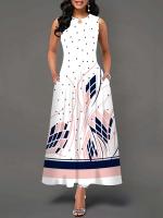 Women's Boho Long Dress Elegant Sleeveless Floral Print Casual Beach Party Summer Dress - details 25
