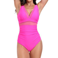Bañadores de una pieza con estampado para mujer, traje de baño adelgazante - details 4