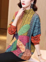 Jersey de cuello alto para mujer, Jersey holgado con estampado, cálido e informal, de lujo, elegante, a la moda, para invierno, 2023 - details 1