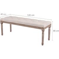 Cabecera estilo vintage, banco de entrada con asiento acolchado y patas de madera para dormitorio y salón - details 2