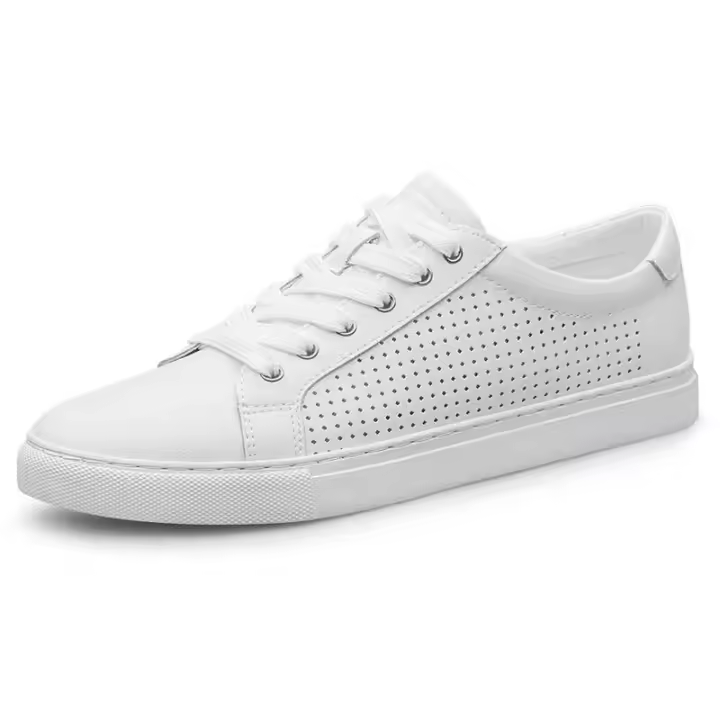 Nuevos Zapatos Blancos para Hombre Zapatos de Cuero de Vaca de Primavera y Otoño, Transpirables, de Suela Suave, Para Parejas, Zapatos Deportivos Casuales - 1
