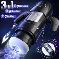 Juguetes sexuales Masturbador masculino automático - Juguetes para adultos Copa masturbadora de composición abierta con 9 modos de vibración para estimulación del pene, juguetes sexuales masculinos Vibrador eléctrico de bolsillo para hombre, juguetes sexu - details 0
