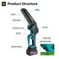 NEWBENY-Sierra eléctrica sin escobillas de 8 pulgadas, ángulo ajustable, inalámbrico, para carpintería, herramienta de poda de jardín para batería de 18V-21V - details 1