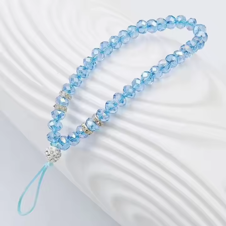 Cordón de muñeca, colgante para teléfono, cordones para llaves, cuentas de cristal, correas de cristal para teléfono, cadena para teléfono móvil, cordones para teléfono, correas para teléfono móvil - 1