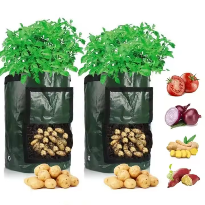 Bolsa para plantar patatas de jardín, tela PE, jardinería gruesa ETA, éter vegetal, bañera con asa y solapa de canal, 1 pieza. - 1