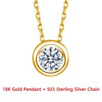 Collar de Oro Real 18k con Colgante de Moissanite 0.5ct Joyería Fina de Diamante AU750 Regalo de Boda o Aniversario para Mujeres 2024 Nuevo Material Metal Recomendado para Mayores de 12 Años - details 0