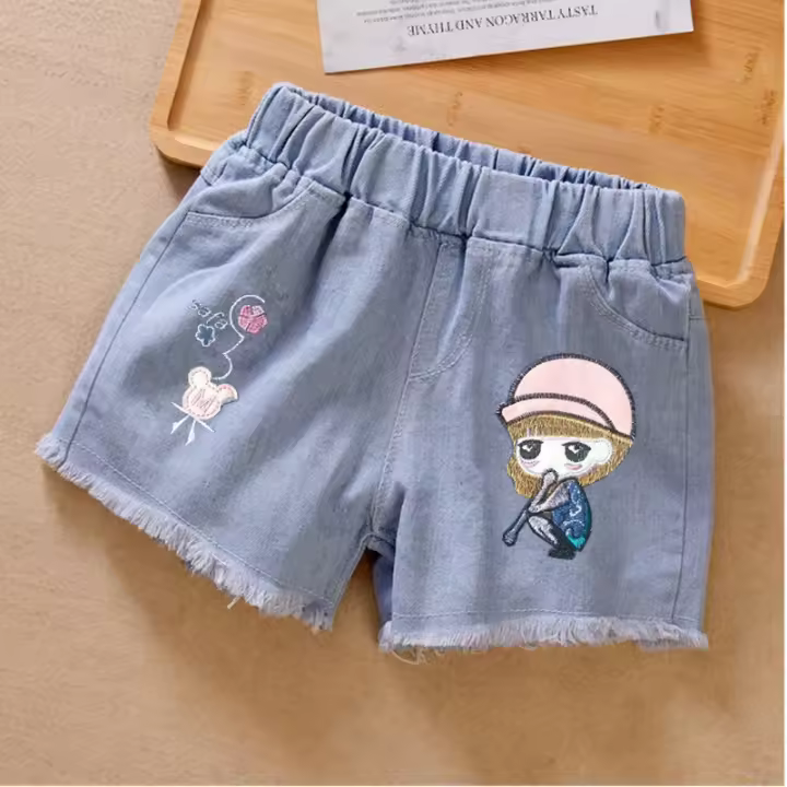 Pantalones Cortos Para Niñas En Verano Estilo Extranjero, Delgado, Medio Y Grande, Para Niños Y Niñas - 1