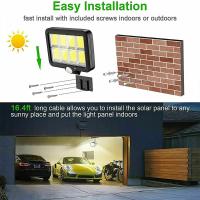 Luces solares impermeables para exteriores, lámparas de pared 160COB divididas, Sensor de movimiento, de 3 modos luces de calle, Control remoto para camino de jardín y Patio - details 5