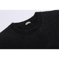 LOEVE Nueva camiseta de manga corta de verano bordada y fieltrada para hombres, camisa informal de algodón puro de moda, top lavado y desgastado para parejas - details 5
