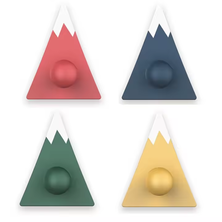 Colgador de ropa nórdico para habitación de niños, gancho autoadhesivo montado en la pared, con forma de montaña, 4 piezas - 1