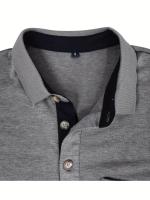 Camisa de manga corta para hombre, camisa de solapa con botones, bolsillo en el pecho, color sólido, a la moda - details 38