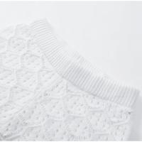 Conjunto de camisa de punto con cuello redondo para mujer, traje elegante de ganchillo con agujeros, pantalones cortos de cintura alta, trajes de vacaciones para mujer, verano - details 8
