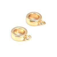 Círculo redondo de latón de Color dorado de 18K, pulseras con agujeros grandes, collares de cuentas, colgantes, conectores, suministros para fabricación de joyas - details 11