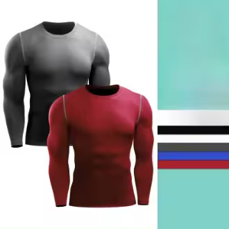 Camiseta deportiva elástica de manga larga para hombre. - 1