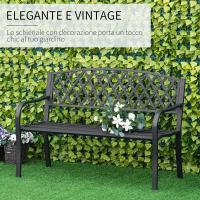 Banco de Jardín de 2 Plazas Resalto Decorativo y Soporte de Brazo para Balcón Patio Exterior - details 3