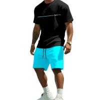 Nuevo Traje de Verano Corto con Cuello Redondo para Hombre Pantalones Cómodos y Transpirables para Deportes al Aire Libre Conjunto Casual con Estampado de Letras - details 0