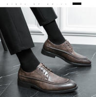 Vestido de negocios para hombres, zapatos de cuero versátiles de moda con cordones casuales bajos negros - details 13