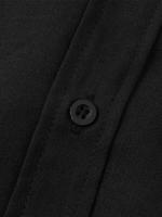 2024 Camisas de algodón para hombres, ropa de calle con textura de lino sólido, blusas de manga corta de verano, tops casuales con bolsillo frontal - details 4