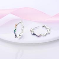 Pendientes de aro de Plata de Ley 925 para mujer, aretes con forma de corazón, luna y estrella, regalos de joyería - details 27
