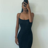 Vestido Largo para Mujer 2025 Correas Estables + Tela Elástica Estilo Moldeado SKIMS - details 10