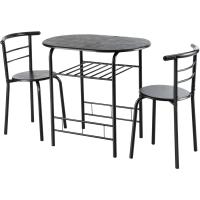 Juego de Mesa de Cocina 3 Piezas para Ahorrar Espacio Mesa de Cocina con Estante y 2 Sillas - details 8