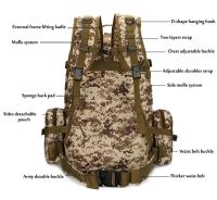 Mochila táctica 4 en 1 para hombre, bolsa de 55L para deportes al aire libre, Camping, senderismo, viajes, escalada - details 7