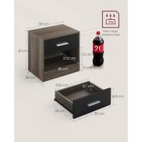 Mesa de Noche de Juego de 2 Diseño de Cajón Abierto Ideal para Dormitorio, Sala de Estar - details 35