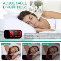ORIA-Reloj Despertador Digital LED con Control de voz, Despertador de escritorio con pantalla de temperatura y tiempo de repetición, modo nocturno - details 1