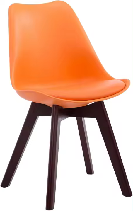 Butaca De Salón Borneo V2 En Simil Cuero & Base De Madera I Silla De Comedor En Estilo Nórdico, Color:Gris, Color del Marco:Blanco - 1