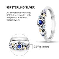 Anillo de plata de ley con circonita cúbica y cielo estrellado geométrico - details 14