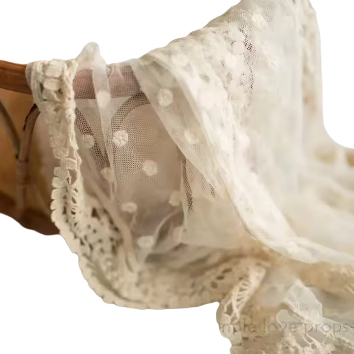 Ence Baby Wrap, Hilo Colgante Beige Bordado, Accesorios Recién Nacido, Decoración Almohada, Accesorios Fotografía Infantil - 1