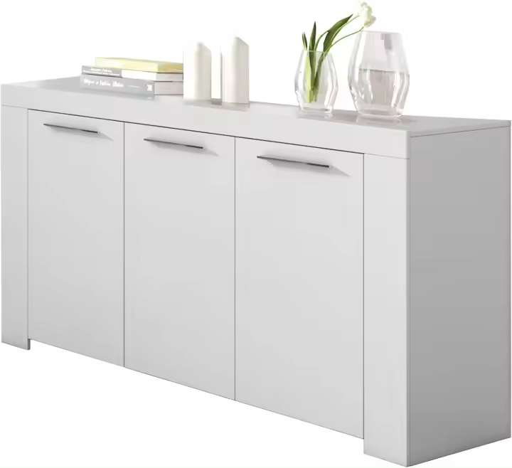Taburete Moderno de Blanco Armario Auxiliar de Comedor Medidas 144cm x 42cm x 80cm - 1