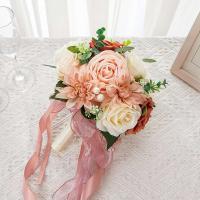 Venta al por mayor rosa blanco para decoración de boda novia flores artificiales ramo de flores rosa San Valentín - details 2