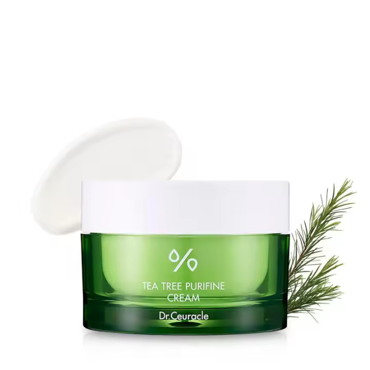 Dr.Ceuracle Tea Tree Purifine Cream - Crema hidratante calmante coreana para el cuidado de la piel con pantenol, ceramida, calma la piel sensible - 1