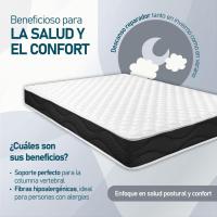 Cama Completa con Colchón Venus Reversible + Somier de Láminas Basic con 4 Patas Abrazadera, 90 x 190 - details 3